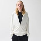 Hanorac oversize alb cu fermoar NOWEAR