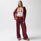 Hanorac oversize bordo cu fermoar unisex NOWEAR