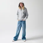Hanorac sherpa gri cu croiala oversize NOWEAR