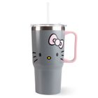Hello Kitty, cana de baut cu pai si maner din otel, 600 ml