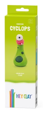 Hey Clay, Aliens, Cyclops, set creativ, 3 cutii de plastilina
