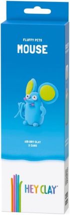 Hey Clay, Fluffy Pets, Mouse, set creativ, 3 cutii de plastilina