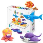 Hey Clay, Ocean, set creativ, 18 cutii de plastilina