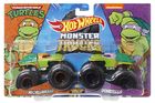 Hot Wheels, Monster Trucks, Michelangelo vs Donatello, set de 2 masini, scara 1:64