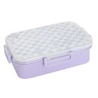 Kayokki, cutie de pranz compartimentata, 23-7-17 cm, 1200 ml, carouri, alb-violet