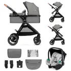 Kinderkraft, Esme, carucior multifunctional 3in1, Moonlight Grey