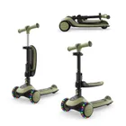 Kinderkraft, Halley 2, trotineta cu 3 roti de echilibru 2in1, LED, Grassland Green