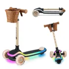 Kinderkraft, Raket, trotineta cu 3 roti LED, Beige
