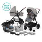 Kinderkraft, Xmoov, carucior multifunctional Travel System 3in1, gri