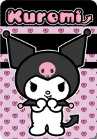 Kuromi, patura polar, roz, 100-140 cm