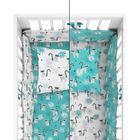 Lemuri, set lenjerie de pat si aparatori patut, 3 piese, menta verde, 90-120 cm