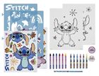 Lilo si Stitch, set de arta cu sabloane, autocolante si creioane colorate, 49 elemente