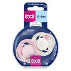 Lovi, Prime, suzeta dinamica din silicon, Rose Cream, 0-6 luni, 2 buc.