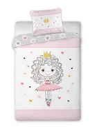 LuLuLand, Printesa roz, set lenjerie de pat single, 160-200 cm