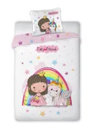 LuLuLand, Zana si unicorn, set lenjerie de pat single, 140-200 cm