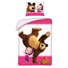 Masha And The Bear, set lenjerie de pat single, 140-200 cm + 70-90 cm