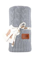 Maya Moo, patura din bumbac, Light Grey, 80-100 cm