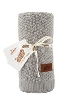 Maya Moo, patura din bumbac si bambus, Light Grey, 80-100 cm