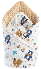 Medi Partners, Boho Animals, paturica - sistem de infasat pentru bebelusi, minky, bej