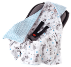 Medi Partners, Teddy, patura cu doua fete cu gluga, albastru deschis, 85-85 cm