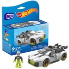 MEGA Hot Wheels, Audi R8 LMS GT2, masina si figurina, set de constructie, 73 piese