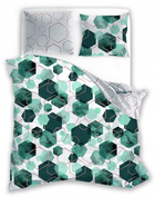 Milagro Verde, Hexagon, set lenjerie de pat, 3 piese, premium, 160-200 cm