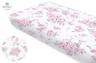 MimiNu, Bujori, cearceaf din bumbac cu elastic, roz, 80-160 cm