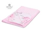 MimiNu, Bujori, patura minky, 75-100 cm, roz