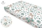 MimiNu, Caprioare, cearceaf din bumbac cu elastic, verde, 80-160 cm
