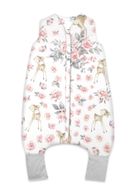MimiNu, Caprioare, sac de dormit cu picioare, calduros, TOG 2.5, marime S, 1-2,5 ani, roz