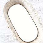 MimiNu, cearceaf cu elastic pentru carucior, cos de Moses, jersey, alb, 35-80 cm