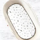 MimiNu, cearceaf cu elastic pentru gondola, muselina, frunze bej, 35-80 cm