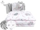 MimiNu, Lulu, set lenjerie de pat 3 piese, roz, 100-135 cm