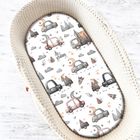 MimiNu, Masini Gri, cearceaf cu elastic pentru gondola, 80-35 cm