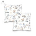 MimiNu, Piloti, fata de perna din bumbac, 40-40 cm, albastru, 2 buc.