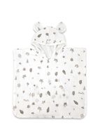 MimiNu, prosop tip poncho de plaja cu uscare rapida, muselina, frunze bej, 1-4 ani