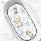 MimiNu, Safari Natural, cearceaf cu elastic pentru gondola, 35-80 cm
