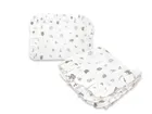 MimiNu, set: patura din muselina, 60-70 cm + perna cu fata de perna, 40-30, frunze bej