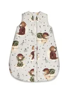MimiNu, Ursulet pe luna, Avi, sac de dormit cu fermoar, bumbac, TOG 1.5-1.75, bej, marime 74 cm, 3-12 luni