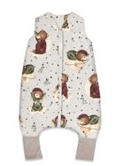MimiNu, Ursulet pe luna, sac de dormit cu picioare, calduros, bumbac, bej, TOG 1.5-1.75, marime S, 1-2,5 ani