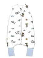 MimiNu, Ursuleti, sac de dormit cu picioare, calduros, bumbac, TOG 1.5-1.75, albastru, marime S, 1-2,5 ani