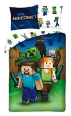 Minecraft, set lenjerie de pat single, 140-200 cm + 70-90 cm