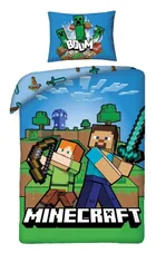 Minecraft, set lenjerie de pat single, 140-200 cm + 70-90 cm