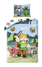 Minecraft, set lenjerie de pat single, 140-200 cm