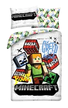 Minecraft, set lenjerie de pat single, din microfibra, 140-200 cm
