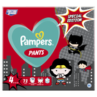 Pampers Pants cu supereroii, scutece-chilotel DC marimea 4, 9-15 kg, 72 buc.