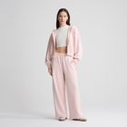 Pantaloni de trening roz cu croiala baggy NOWEAR