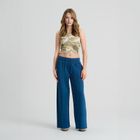Pantaloni de trening wide leg albastri NOWEAR