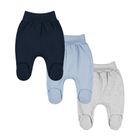 Pantaloni pentru baieti, gri, albastru, 3 buc., Tup Tup