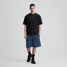 Pantaloni scurti albastri din bumbac pieptanat NOWEAR